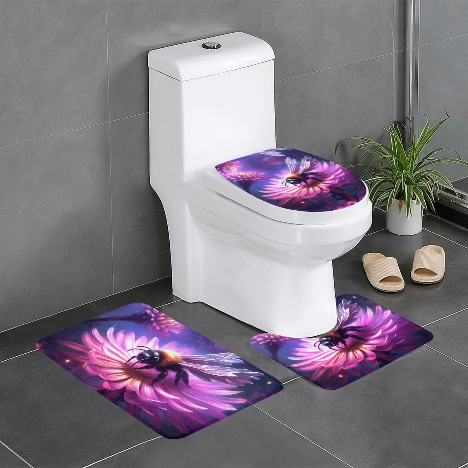 Tapis de sol de bain 61x40.6 cm WHJSSF tapis ovale et rectangulaire lot de 3