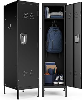AQY Metal Storage Cabinet, Lockable Storage Cabinet with Doors and Shelves | Steel Locker Cabinet for Garage, Home, Office, School, Adjustable Shelves, Heavy Duty Metal Cabinet for Storage Organization