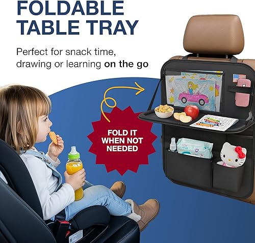 Miniatura 4 de Organizador de asiento trasero de automóvil con soporte para tableta (paquete de 2)  Organizador de almacenamiento de coche Oxford 600D actualizado