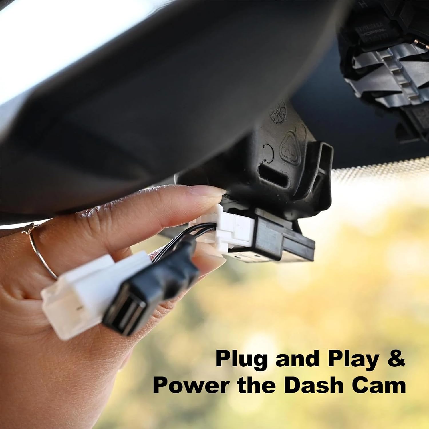 Dash Cam Power Adapter (12-Pin Type A) – Compatible with Toyota Tacoma (2015-2023), Highlander (2015-2016), Tundra (2014-2021), Sienna (2014-2021), Honda Ridgeline etc – Plugs into Rearview Mirror