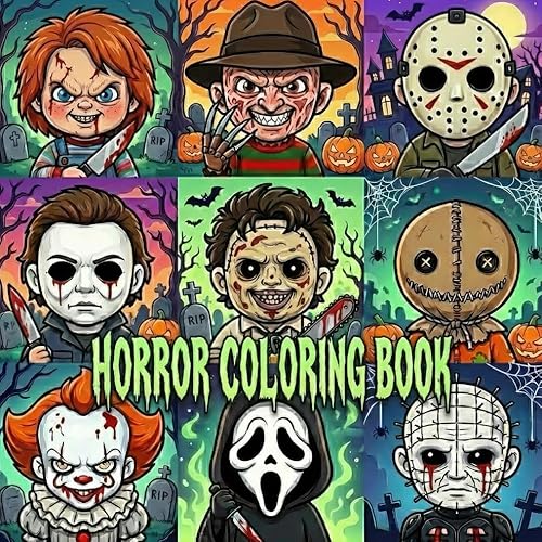 Horror Coloring Book: 50+ Scary and Creepy Coloring Pages Featuring