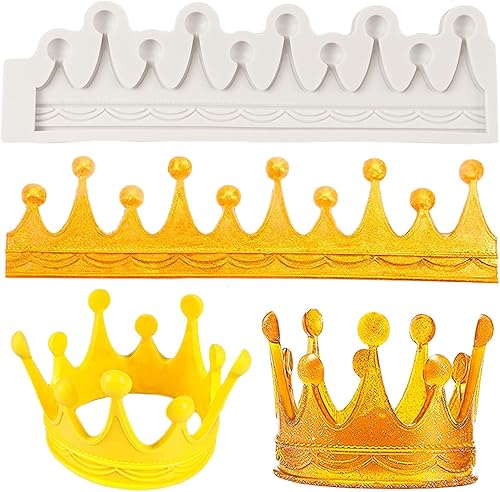 Miniatura 9 de QDMOLDS Molde de silicona para corona, molde de fondant, para decoración de pasteles, chocolate, caramelo, cupcake, decoración de azúcar, pasta de