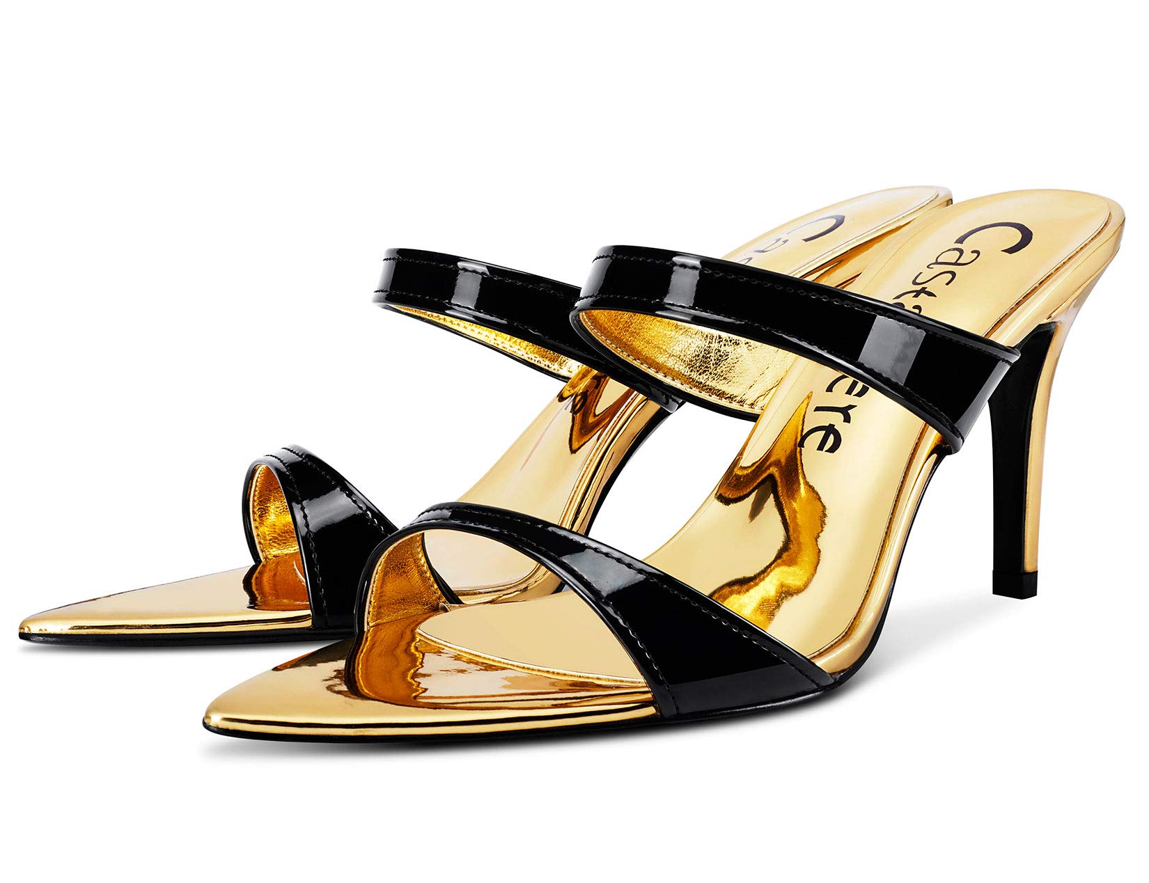 Castamere Damen High Heels Peep-Toes Sandalen mit Absatz 8CM Stilettos Spitze Zehe