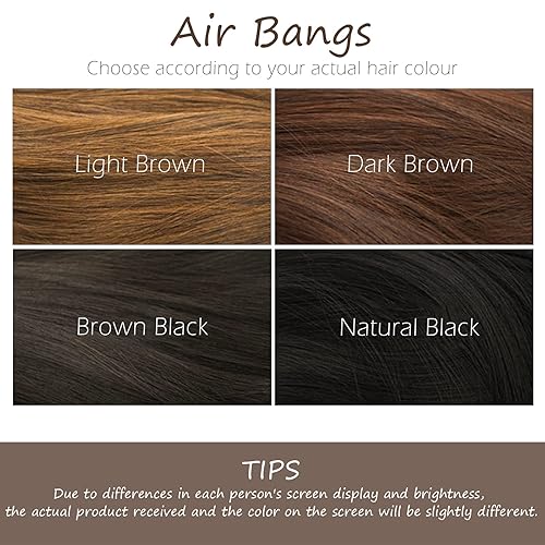 Miniatura 3 de FIRSTPELLA 2 flequillo con clip, flequillo curvo, flequillo delgado con sienes, extensiones de cabello con clip, clips de flecos de aire para