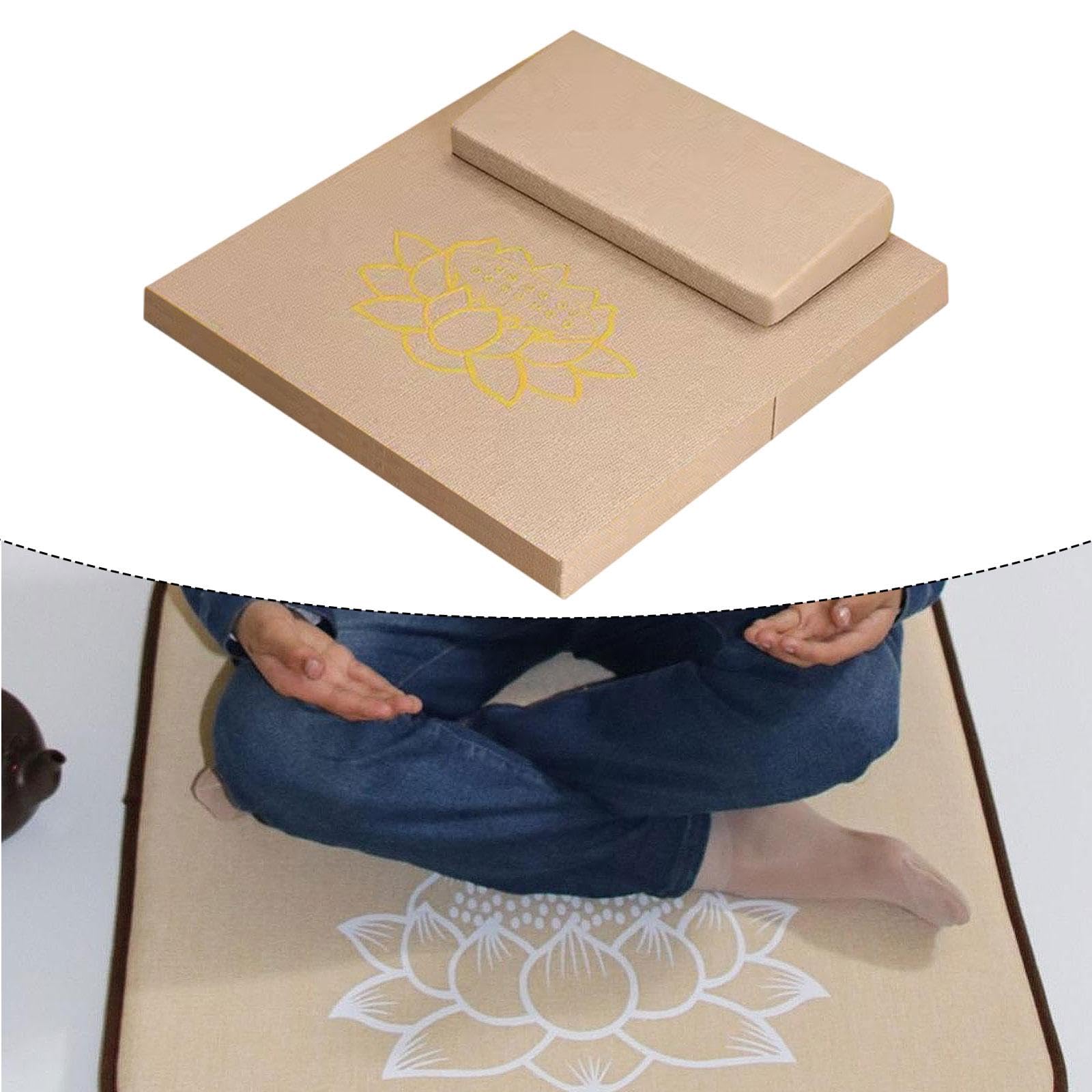 Tapis de Méditation Multifonctionnel et Antidérapant avec Coussin de pour Les Positions Assise et à Genoux