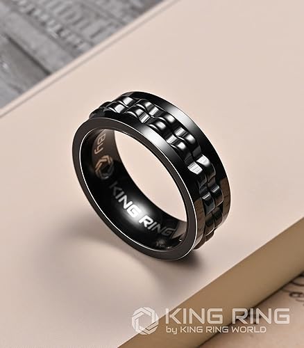 Miniatura 5 de King Ring Anillos giratorios de engranajes de 0.315 pulgadas  Anillos para ansiedad ultra pulidos para hombres y mujeres  Diseñado en Estados Unidos