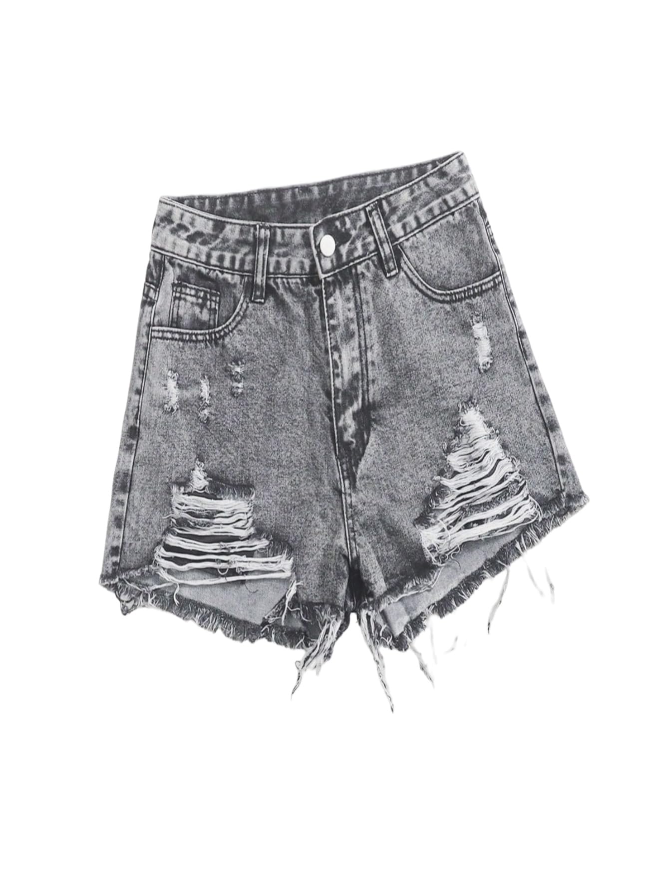 SOLY HUX Damen Jeans Shorts Y2k Denimshorts Destroyed Zerrissener Jeansshorts mit Tasche Low Waiste Kurze Hose Sommer Outfits