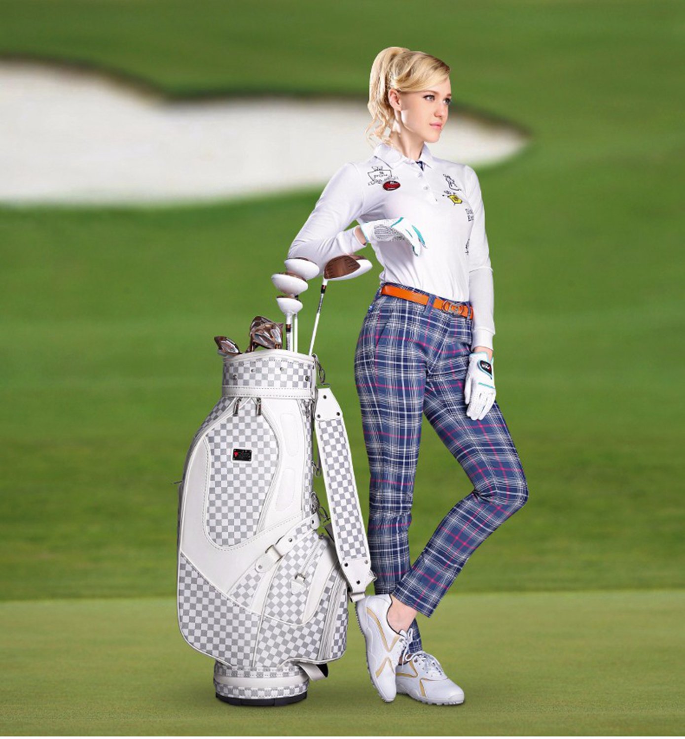 PGM Chaussures de Golf extérieur Respirant Femmes Sneakers