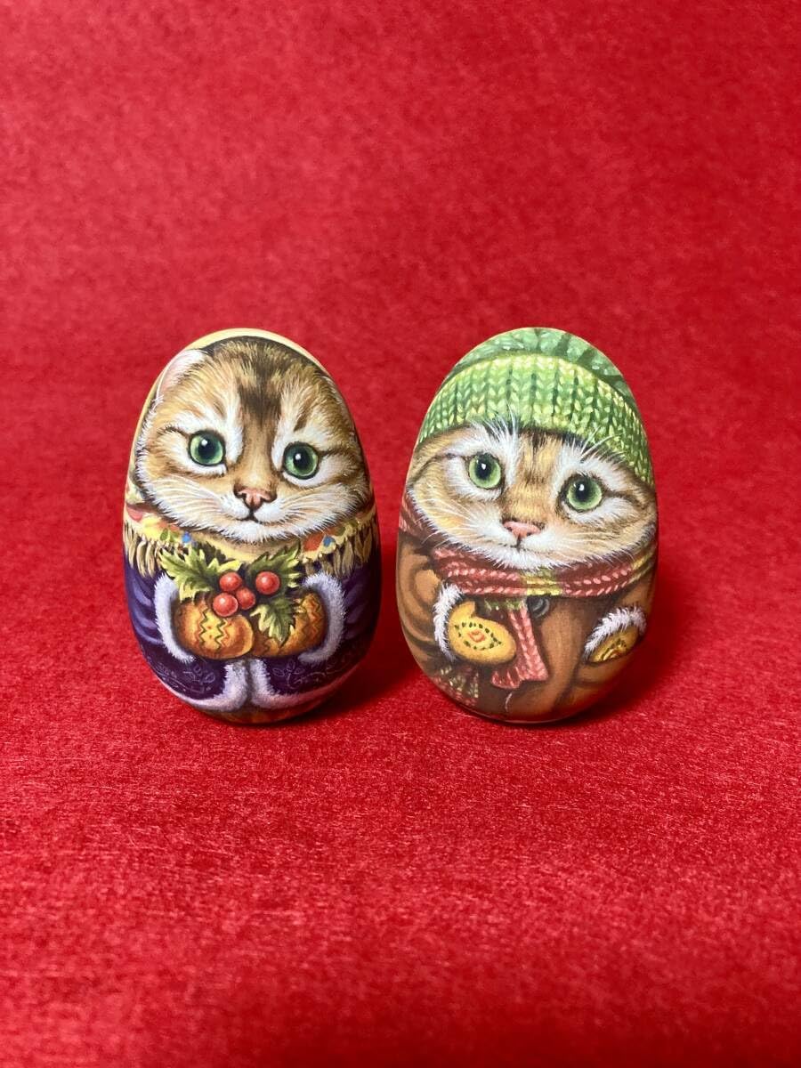 ロシア雑貨☆ネコマトリョーシカ『マースレニッツァの猫たち』(5P)リダ工房最新作 ロシア雑貨☆ネコマトリョーシカ『マースレニッツァの猫たち