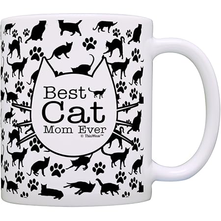 Amazon Com Cat Lover Gifts Best Cat Mom Ever Kitty Pattern Rescue Cat Gift Coffee Mug Tea Cup Pattern Kitchen Dining