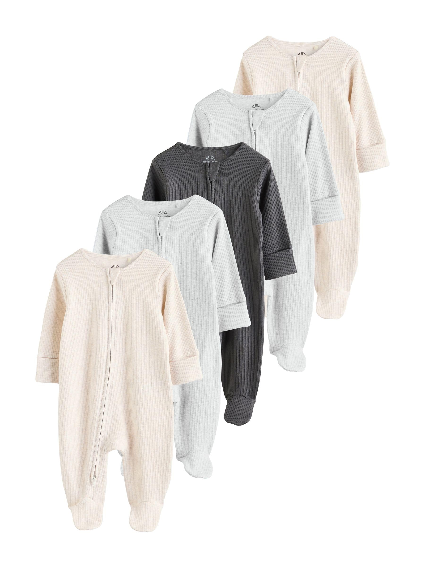 NEXT Bébé Dors-Bien bébé à Pieds avec Zip Double Sens, Lot de 5
