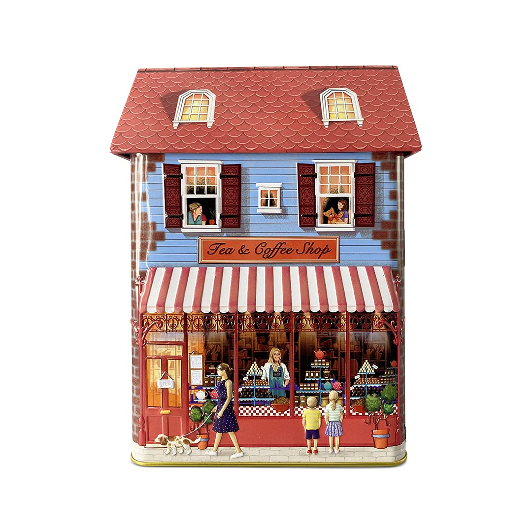 Boîte En Métal Forme Maison – Multicolore, TBE, Dimensions 14x12.5x8 Cm