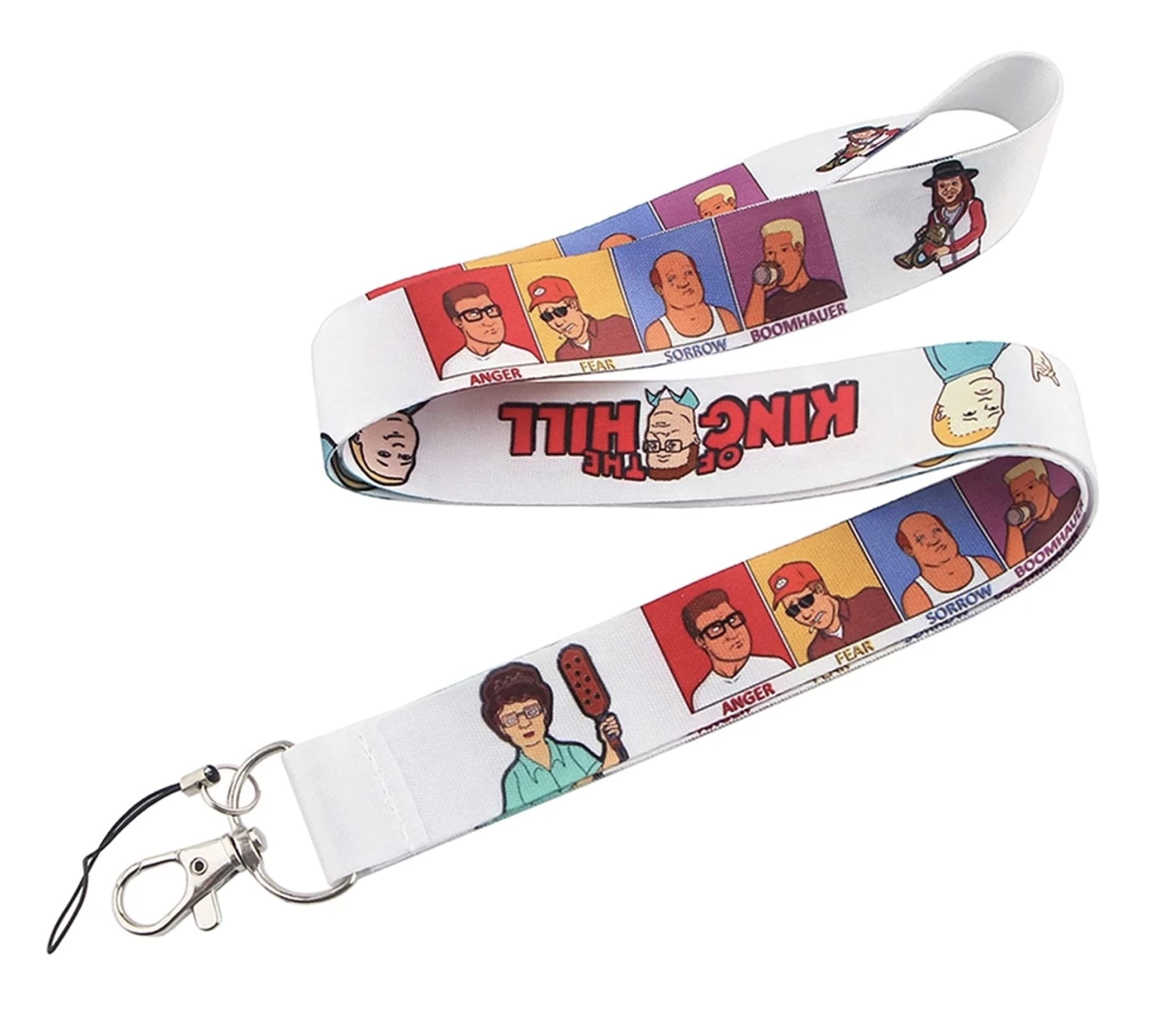 Pinstant King of the Hill Hank Bobby Peggy Cartoon Comedy TV Show 17.7" Neck Lanyard Keychain Holder ID Badge Mobile Phone Pin Strap