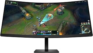 HP OMEN 34 inch WQHD 180Hz Curved Gaming Monitor, Wide QHD Display (3440 x 1440), VA Panel, VESA DisplayHDR 400, 1ms MPRT (with Overdrive), AMD FreeSync Premium Technology, Black, OMEN 34c G2 (2025)