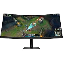 HP OMEN Monitor de juegos curvo WQHD de 34 pulgadas y 180Hz, pantalla QHD ancha de 3440 x 1440, panel VA, pantalla VESAHDR 400, MPRT de 1 ms con sobremarcha, tecnolog&iacute;a AMD FreeSync Premium, negro, OMEN 34c G2 2025