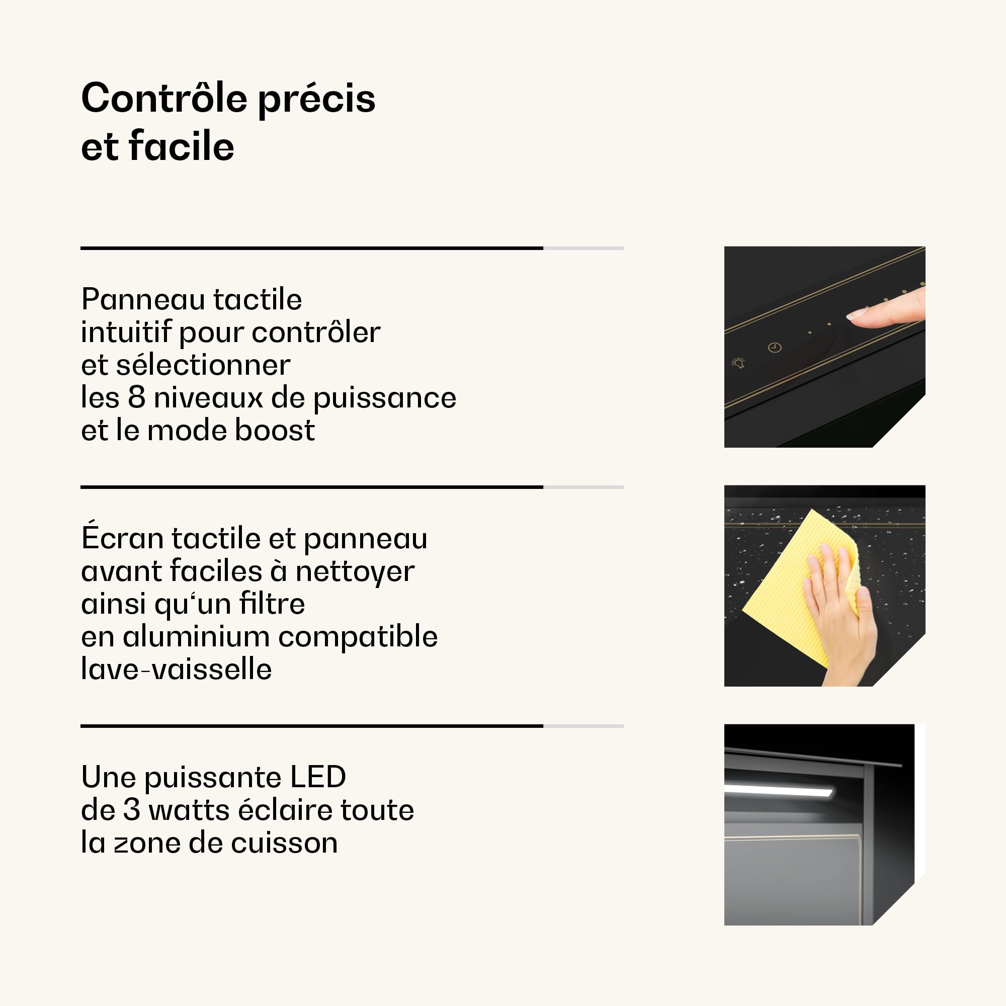 Klarstein Victoria Hotte De Plan De Travail - A++ Énergie, 714 m³/h Débit, Silencieuse 52 dB, Écran Tactile, Filtres Lavables, LED, Hotte Aspirante Moderne, Noir