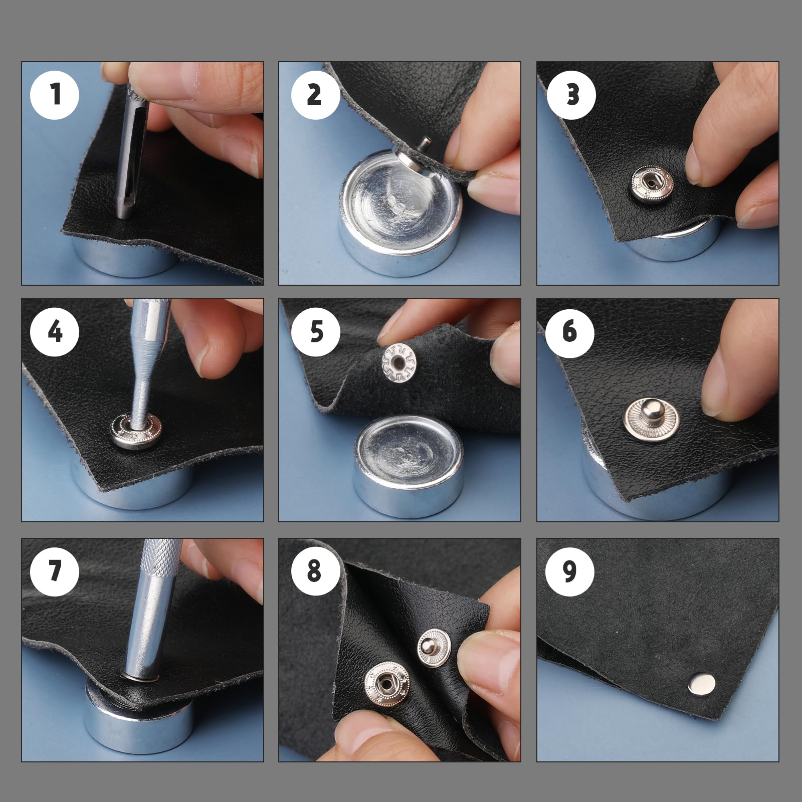 Set De 120 Boutons Pression, Bouton Pression Pour Cuir Boutons Métal 12