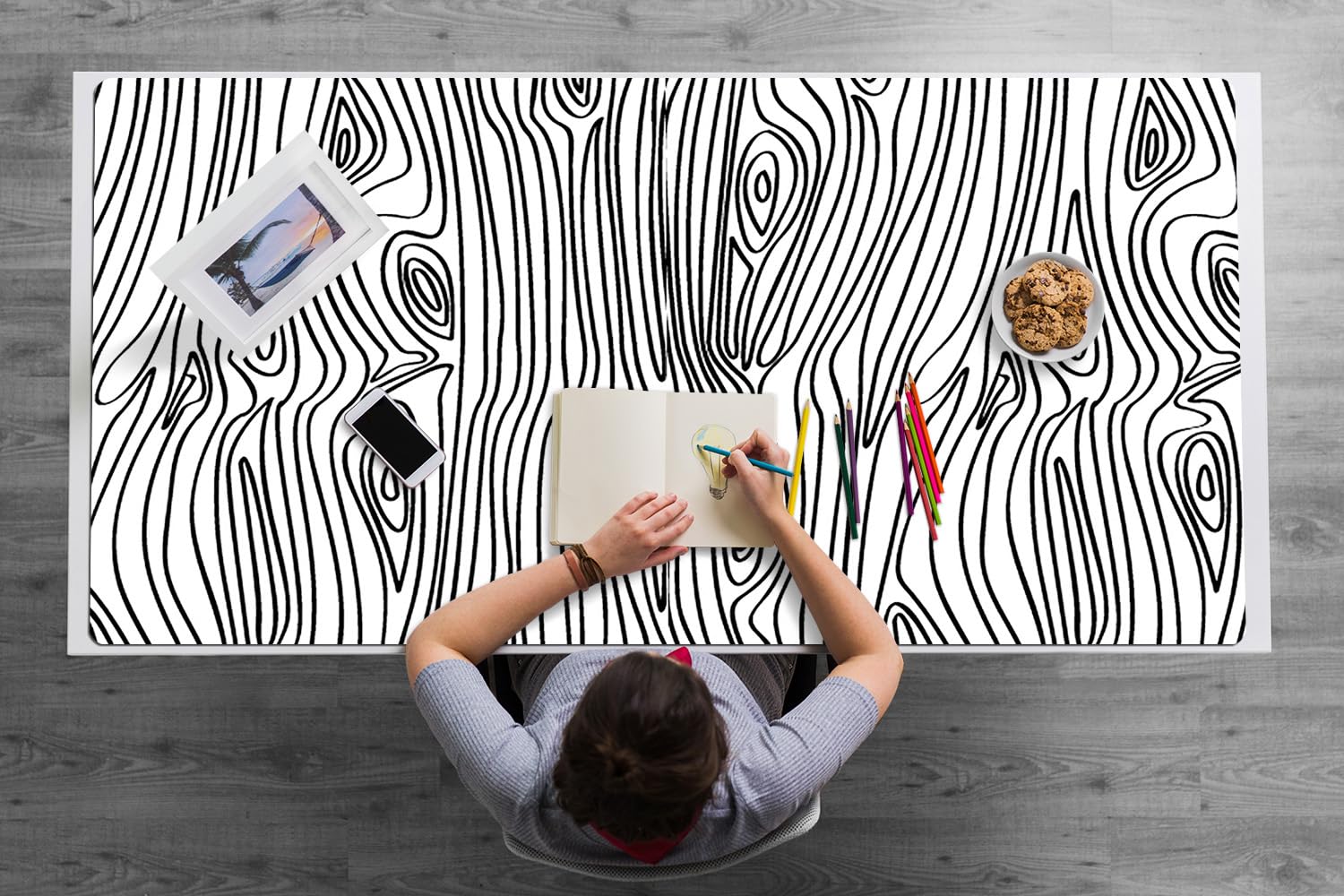 Sottomano Scrivania 120x60 cm Facile da Pulire Antiscivolo Superficie Protettiva Protezione e Decorazione in Vinile PVC per Ufficio e Casa Impermeabile - Imitazione del legno