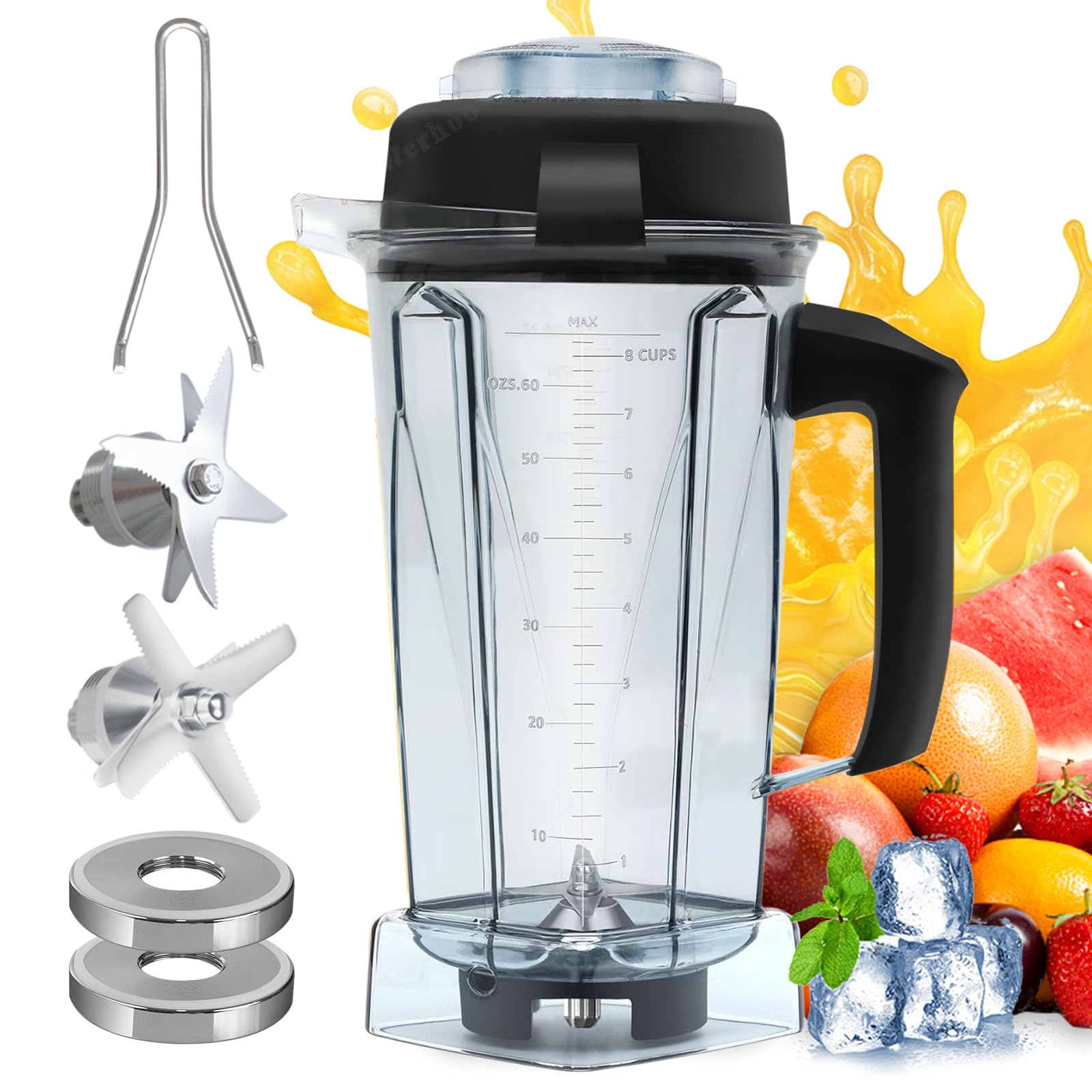 64oz Container for Vitamix Blender Pitcher,Replace Classic C-Series 5200  6300 5000 5500 4200 4500 750 Blender Cup,Classic Explorian Commercial