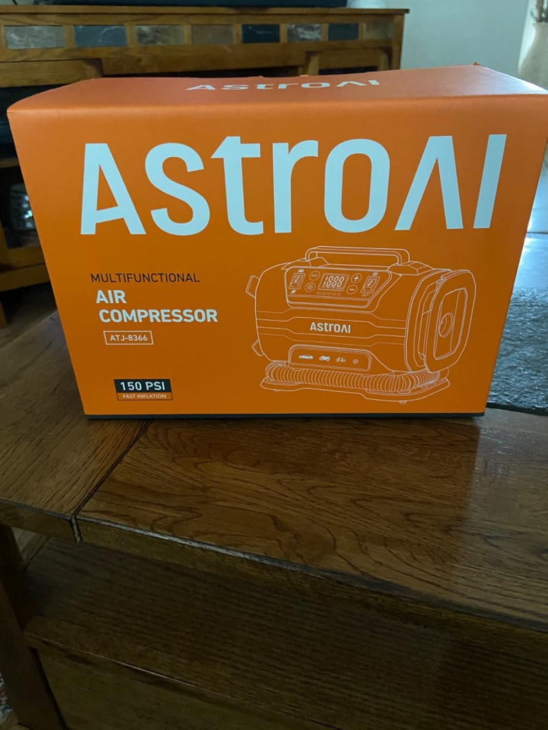 AstroAI 150 PSI 12V DC/110V AC Tire Inflator Portable Air Compressor