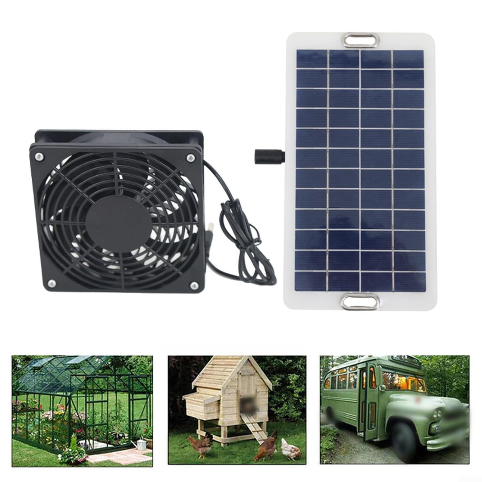 Solar Panel Ventilator Kit 30W, Leistungsstarker Lüfter 3000 U/min Mit Schutznetz, Ideales Kühlsystem Für Tiergehege Hühnerstall Treppenhaus Gartenlaube Und Camping
