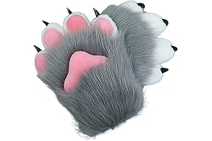 BNLIDES Fursuit Paws Accessories for Adults, Cosplay Animal Cat Wolf Dog Fox Paws Claws Gloves