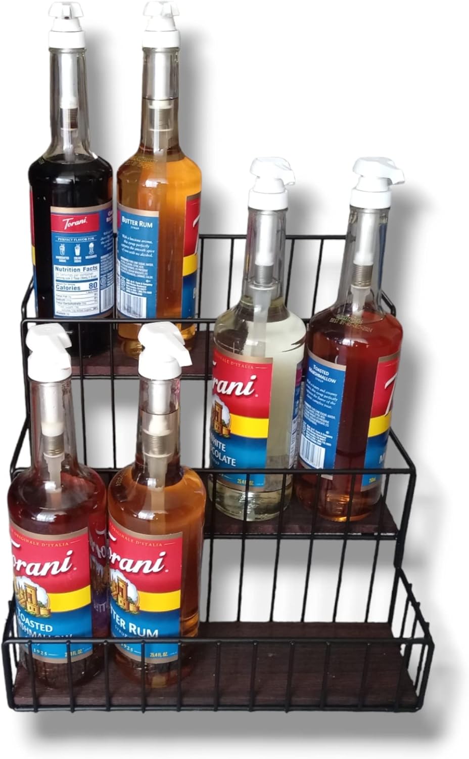 3 Tiers Syrup Rack 12 Bottle Capacity Coffee Syrup Holder