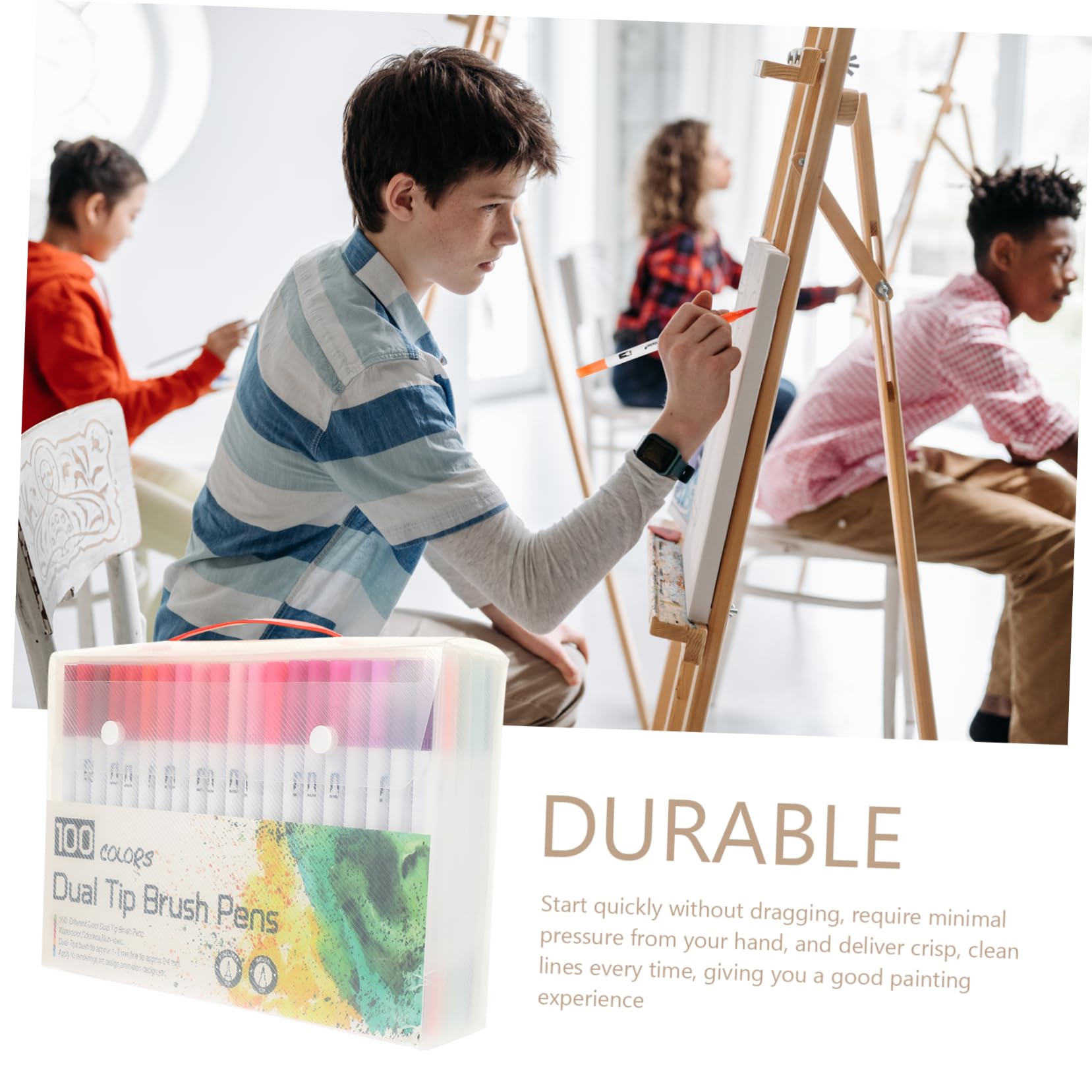 100pièces Marqueurs Pinceaux à Double Pointe pour Adultes Feutres De Coloration pour DIY Art Et Écriture Ensemble De Stylos Pinceaux pour Projets Créatifs