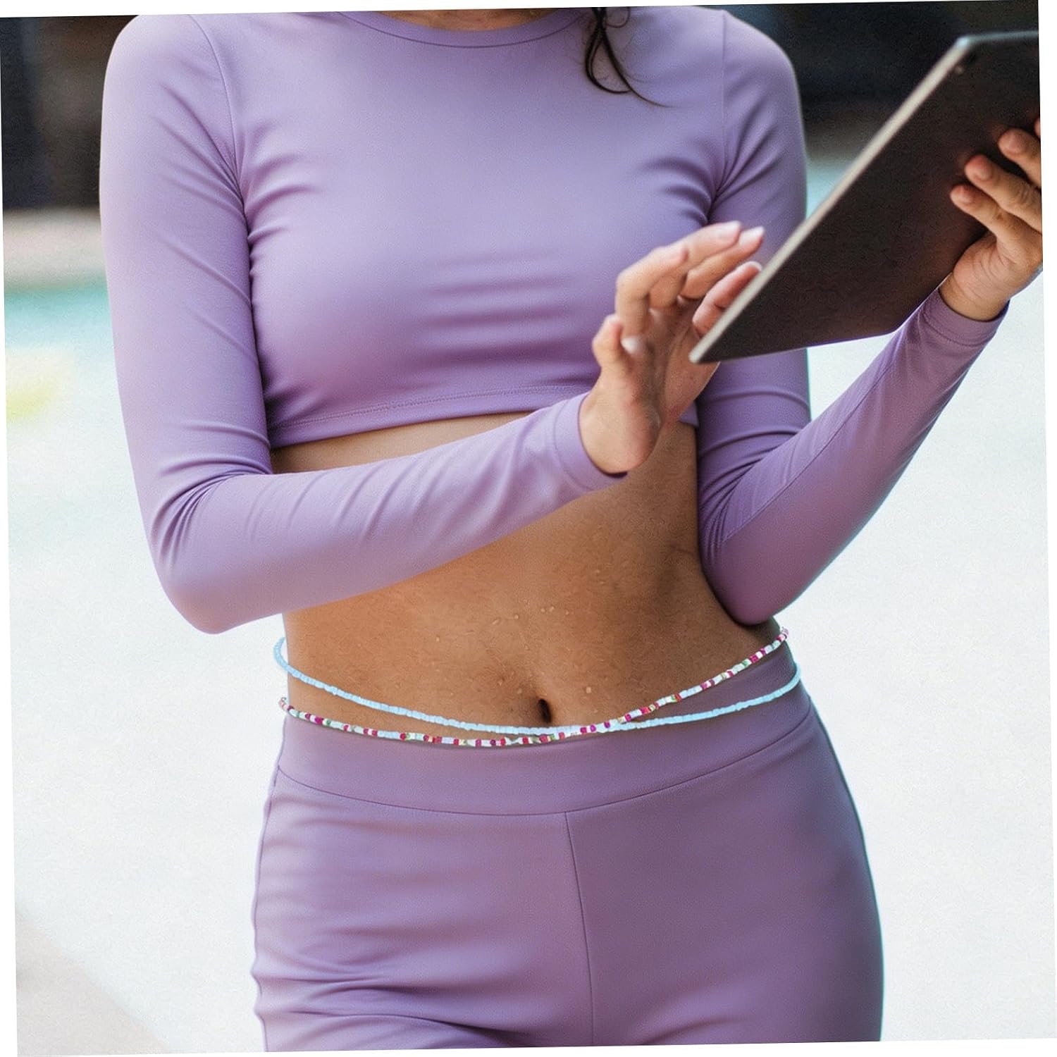 Healifty Waist Chain Jewelry Beaded Bikini Waist Chain for Women of 16 Suitable for Summer Beachwear
