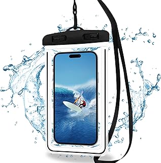1 Piece Waterproof Smartphone Case, Underwater Cover, Water proof Iph-One Case, Waterproof Sea Bag, Waterproof Cover, for Screens Less than 6.8 Inches (Orange)