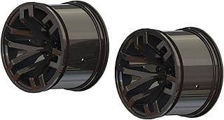 ARRMA 1/10 MT Front/Rear 2.8 Wheels, 14mm Hex, Black Chrome (2), ARA510099