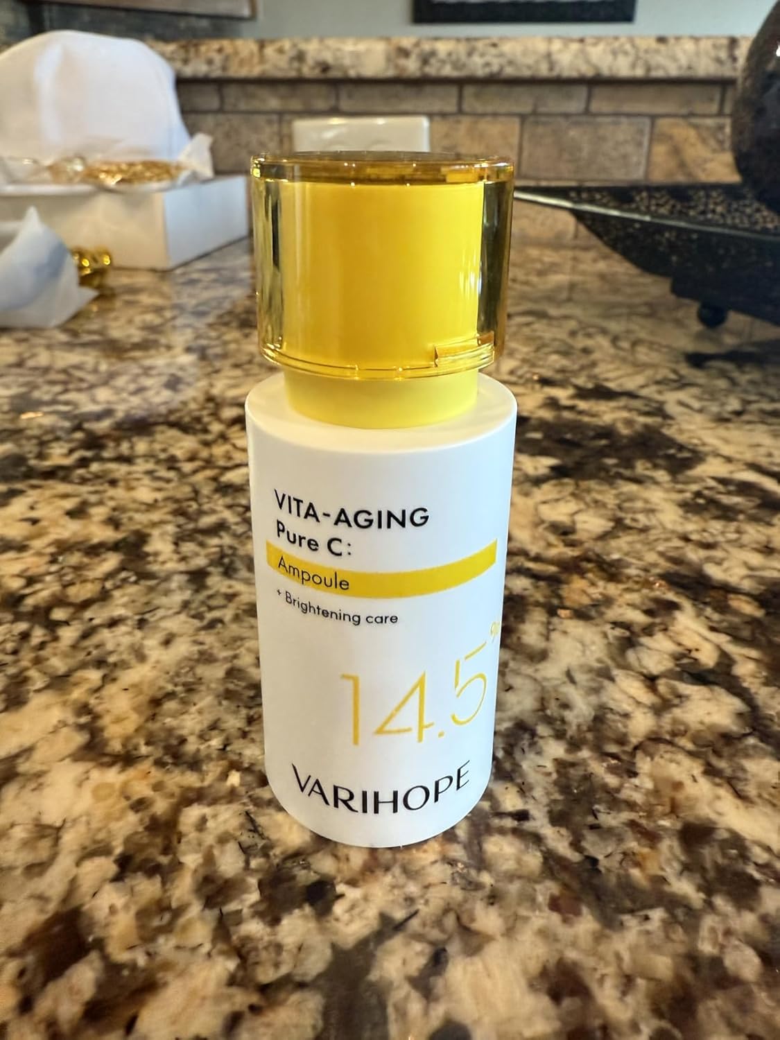 VARIHOPE Vita-Aging Pure C Ampoule — 14.5% / 145,000 ppm Ascorbic Acid Vitamin C Serum (Ampoule) — Radiance-Enhancing, Anti Aging, Reduces Dark Spots — Korean Skincare 20 ml