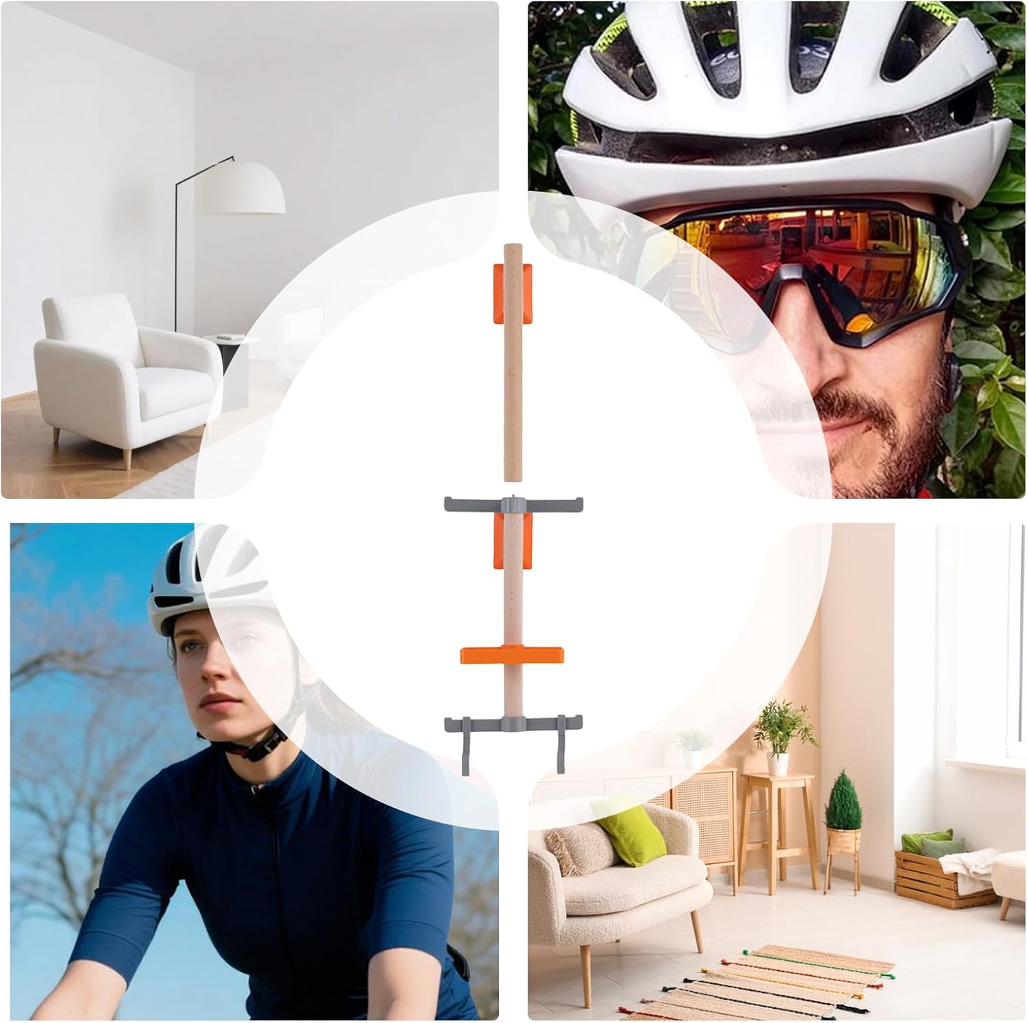 Vertical Bike Storage Rack - Wall Mounted Cycling Gear Organizer, Bicycle Equipment Holder, Space Saving Storage Solution For Workshop Basement Utility Room Shed Apartment Indoor Home Garage