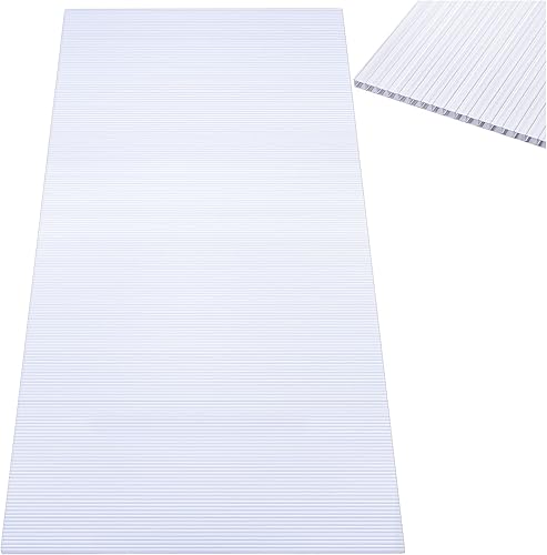 Frienda Paneles de invernadero de policarbonato de 3.6 pies de largo x 2 pies de ancho, hoja de doble capa de 0.157 in, cubierta de invernadero