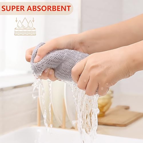 Miniatura 602 de Kitinjoy - Paños de cocina 100% algodón, paquete de 6 paños de cocina ultra suaves y absorbentes para secar platos, toallas de cocina de secado
