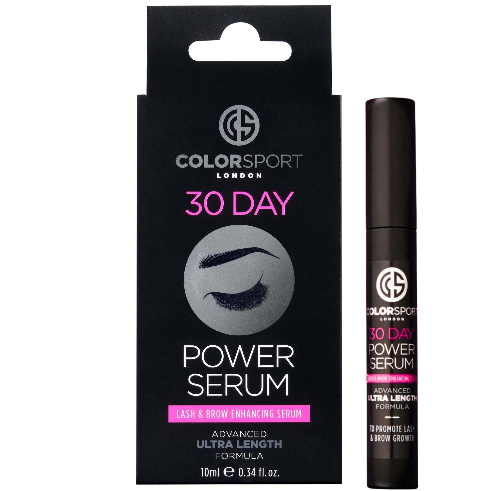 Colorsport POWER SERUM for Brows & Lashes | Eyelash & Eyebrow Conditioning Serum with Optiplex Growth Technology | Nourishing & Strengthening Formula for Fuller, Thicker-Looking Lashes & Brows | 10ml