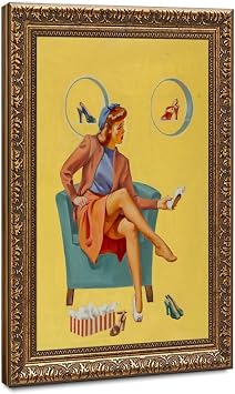 Sexy Woman Pin-up Girl A Cute Pair by Gil Elvgren Posters Prints Canvas Deco Paintings Vintage Wall Art For Offices Living Rooms And Bedrooms Hanging Frame 8" L X 12" W