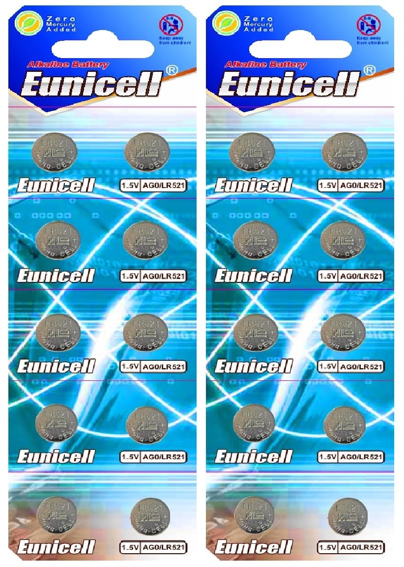 Eunicell20 x AG0 LR63 LR521 379 Alkaline Button Cell Batteries