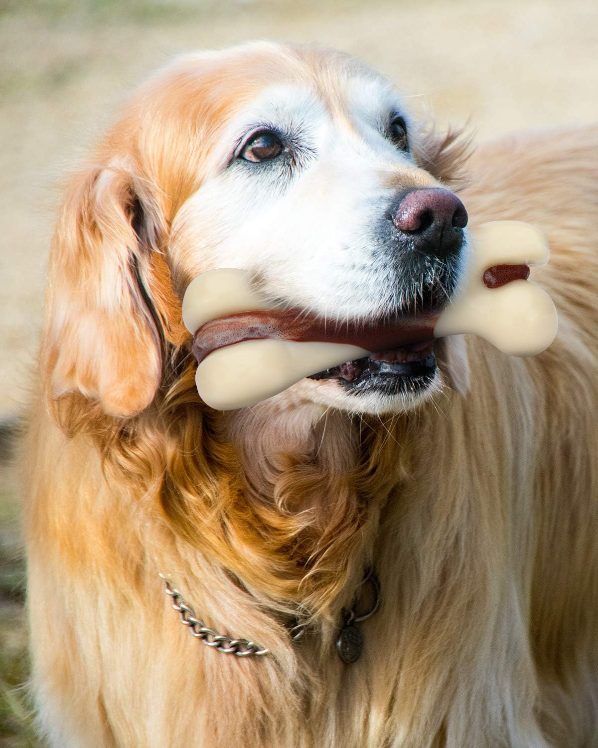 Pet Supplies : Tikaton Indestructible Dog Chew Toys for Aggressive Chewers, Real Beef Flavor Durable Dog Teething Chew Toys Bones for Large/Medium/Small Puppies : 