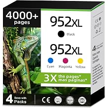 952XL Ink Cartridges Combo Pack for HP 952 XL Black Color Compatible for Printer 7740 8710 HP952 HP952XL OfficeJet 8720 8715 8210 8740 8702 8725 7720 8730 8700 8200 8216 8714 8745 Chip Version-C75