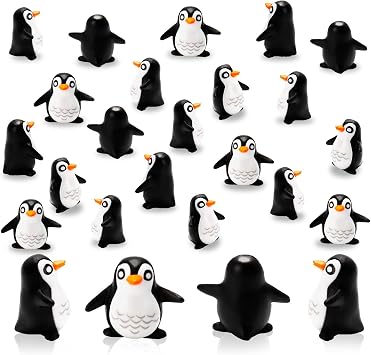 Bbiamsleep 60 Pcs Miniature Penguin Figurine Mini Resin Penguin Figurines Mini Resin Animals for Fairy Garden Micro Landscape Winter Christmas Decor