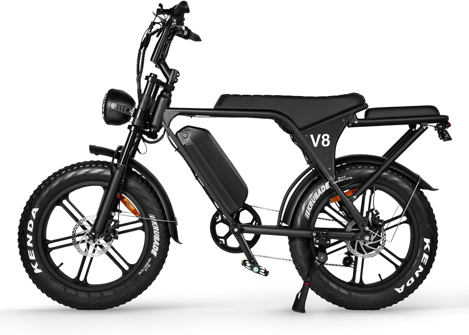 Hipatoo V8 Electric Bike for Adults, Fat Tire E Bike with 750W Brushless Motor 48V 15Ah Removable Larger Battery, 20" x 4.0 Electric Mountain Bike