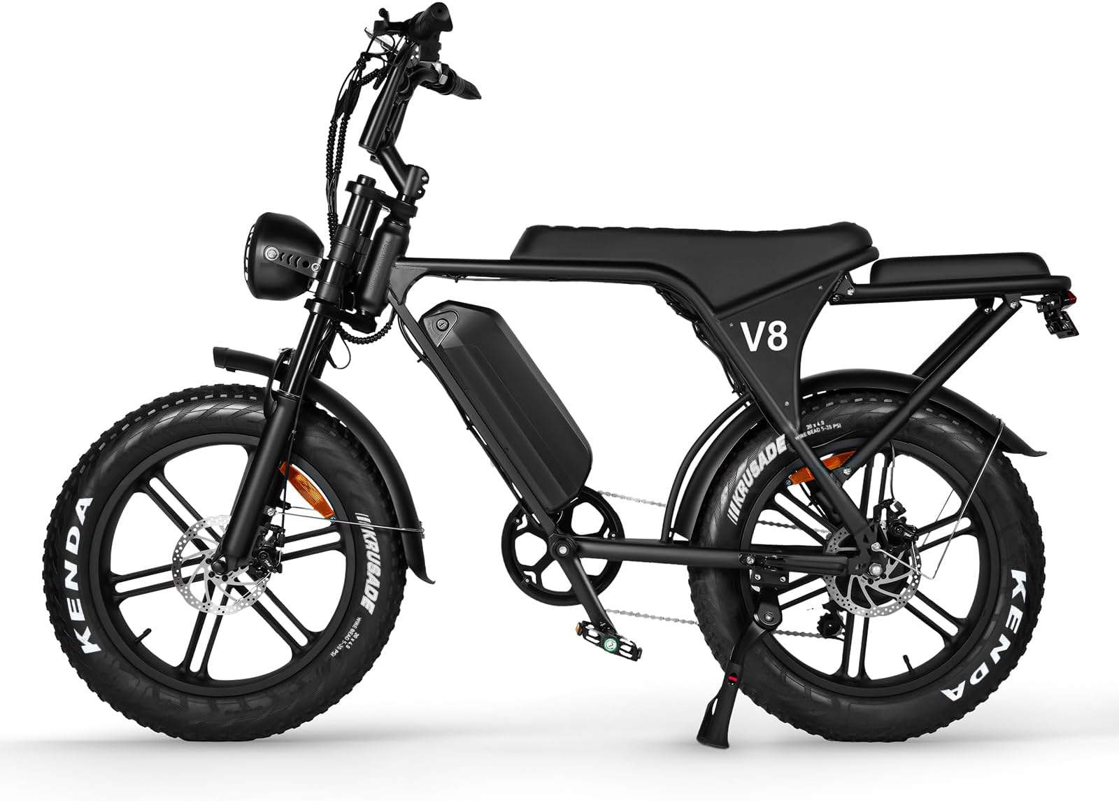Hipatoo V8 Electric Bike for Adults, Fat Tire E Bike with 750W Brushless Motor 48V 15Ah Removable Larger Battery, 20" x 4.0 Electric Mountain Bike