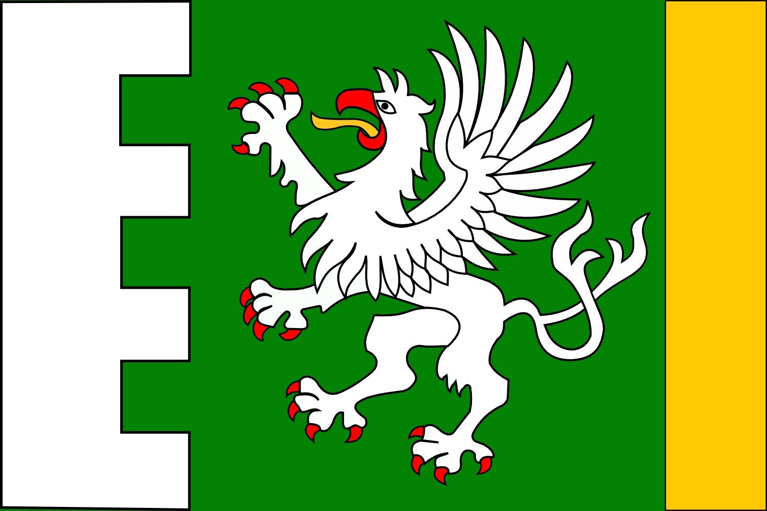 Drapeau Hradec nad Svitavou grand modèle avec blason haute définition