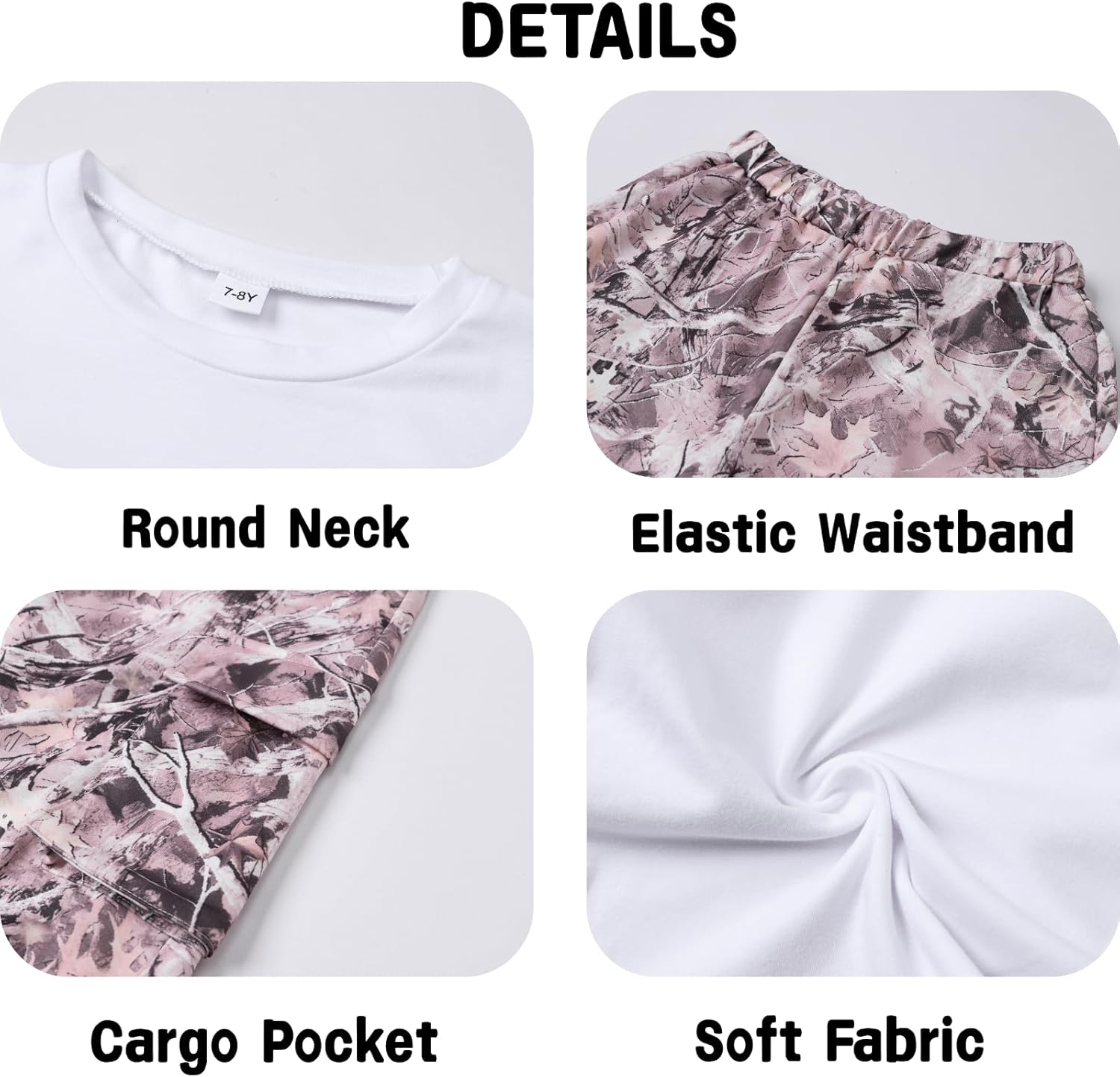 Azmxynol Tween Girls Clothes 2 Piece Outfit Bow T-Shirt Top + Cargo Pants Teen Girl Clothing Set, Sizes 7-16 Years