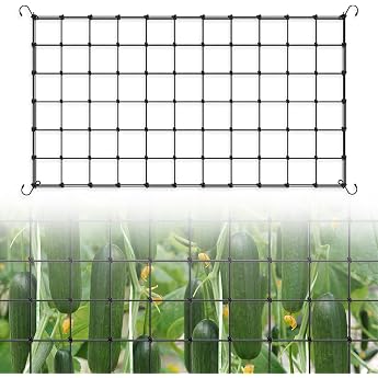 Zikenis Grow Tent Net 57 x 104.5 cm Scrog Net Elastic Mesh Tent Trellis Net Grow Net with 4 Hooks Used for Vegetables Fruit and Flower Plants for Yard Gardening Garden Balconies 57 x 104.5 cm