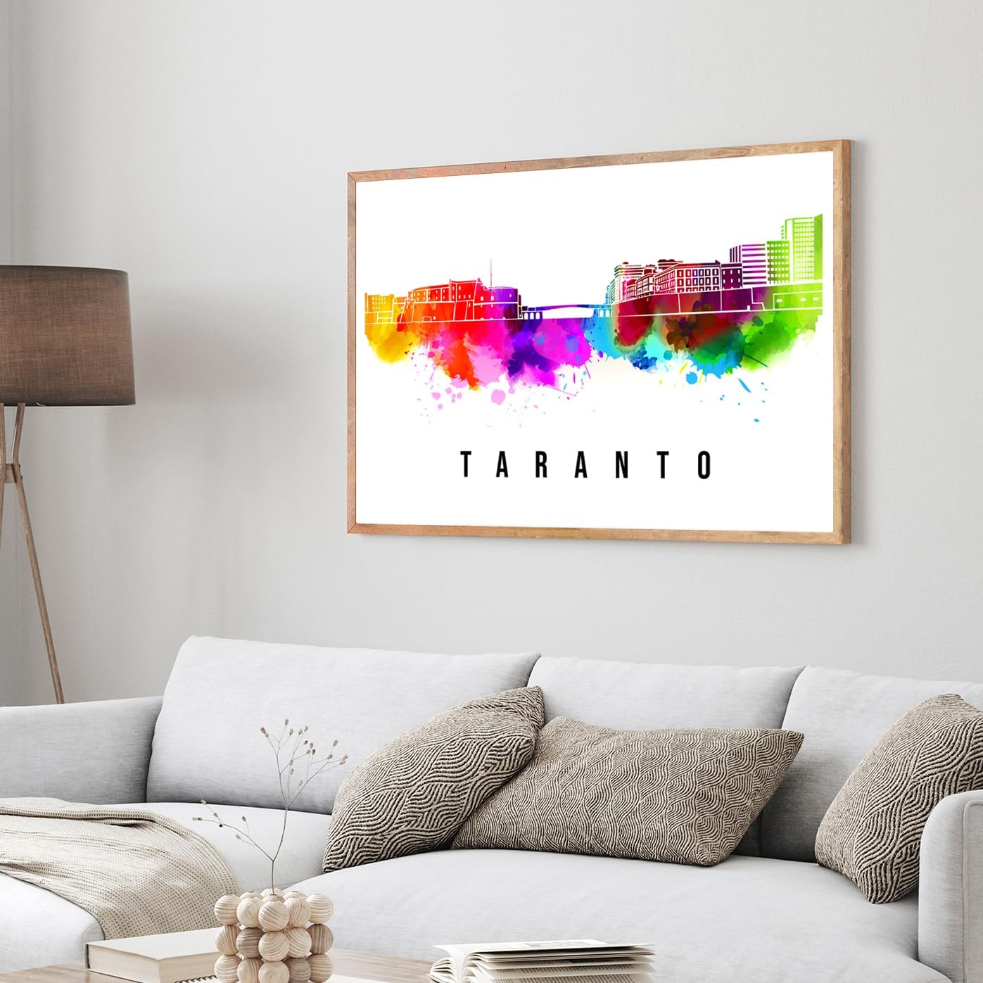 Pera Print Italy Poster, Italy-Taranto Poster, Italy Illustration Skyline City Poster, Modern Skyline Poster, Cityscape and Landmark Print, Home-Office Wall Art Decoration