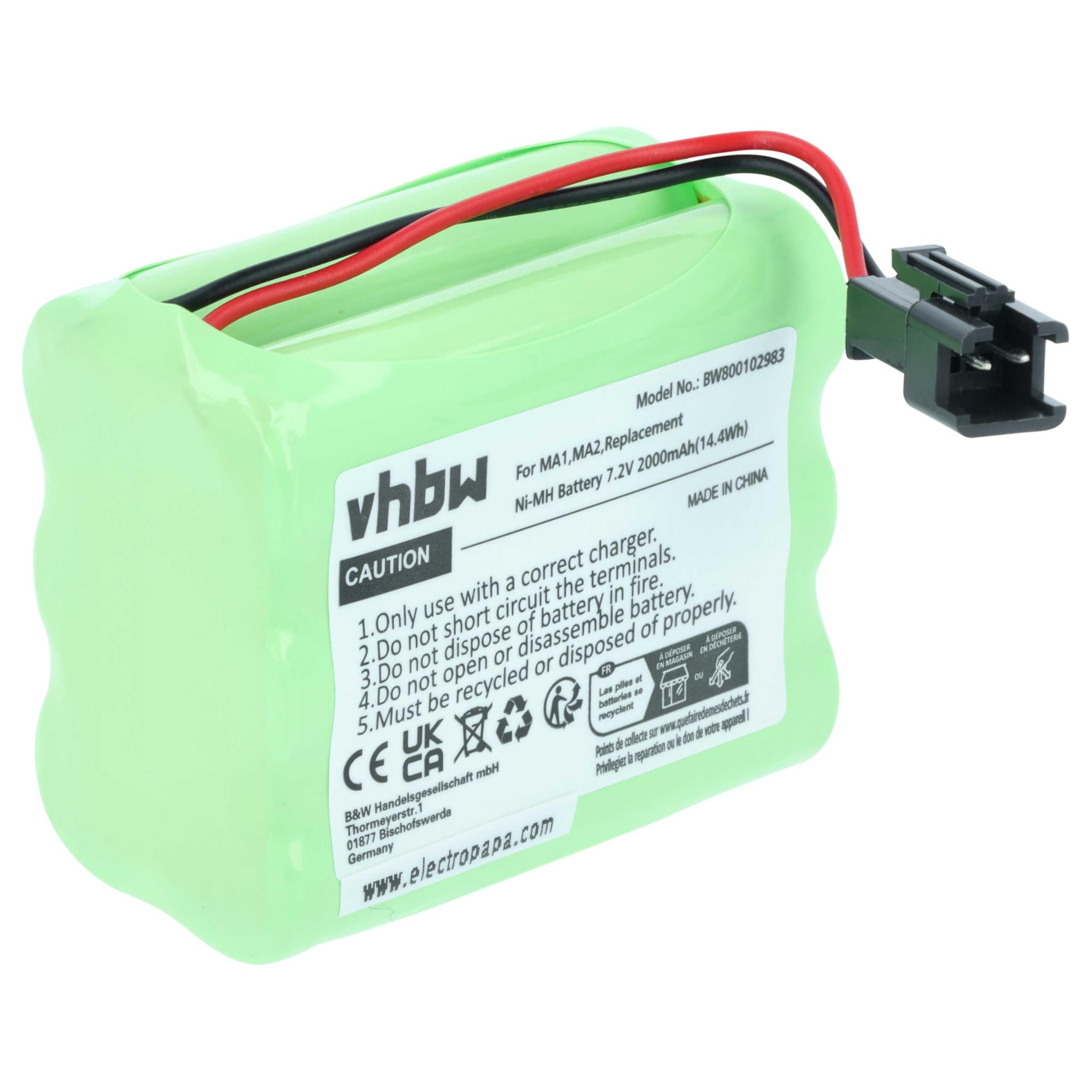 vhbw Batterie Compatible avec Tivoli Pal | iPal radio (2000mAh, 7,2V, NiMH)