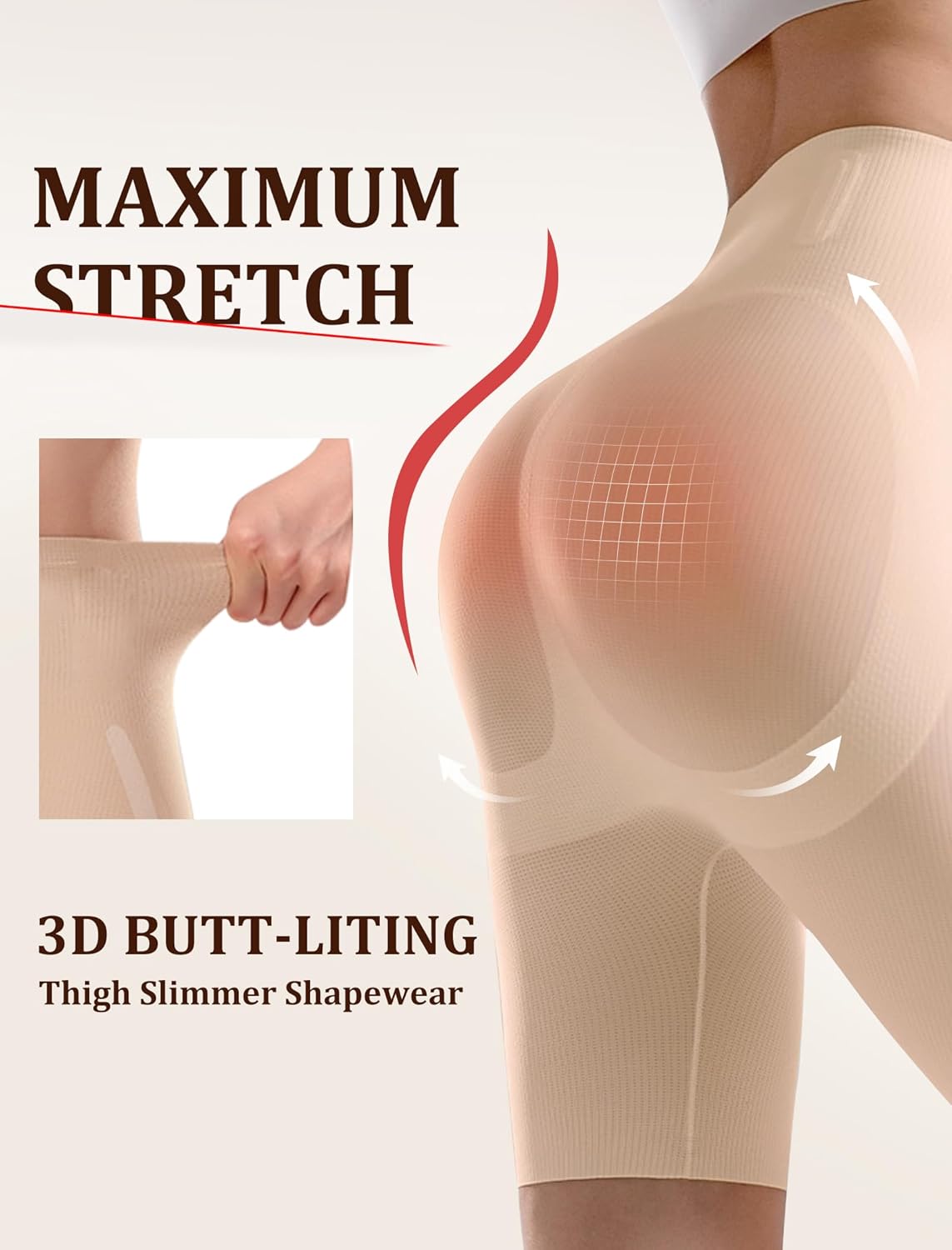 Shapewear for Women High Waisted Tummy Control Shorts Butt Lift Boning Support, DIY Cutting, Invisible Under Dress - Image 4