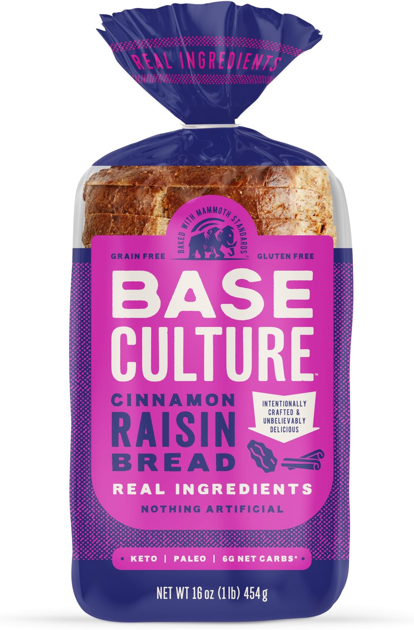 BASE CULTURE Cinnamon Raisin Bread, 16 OZ
